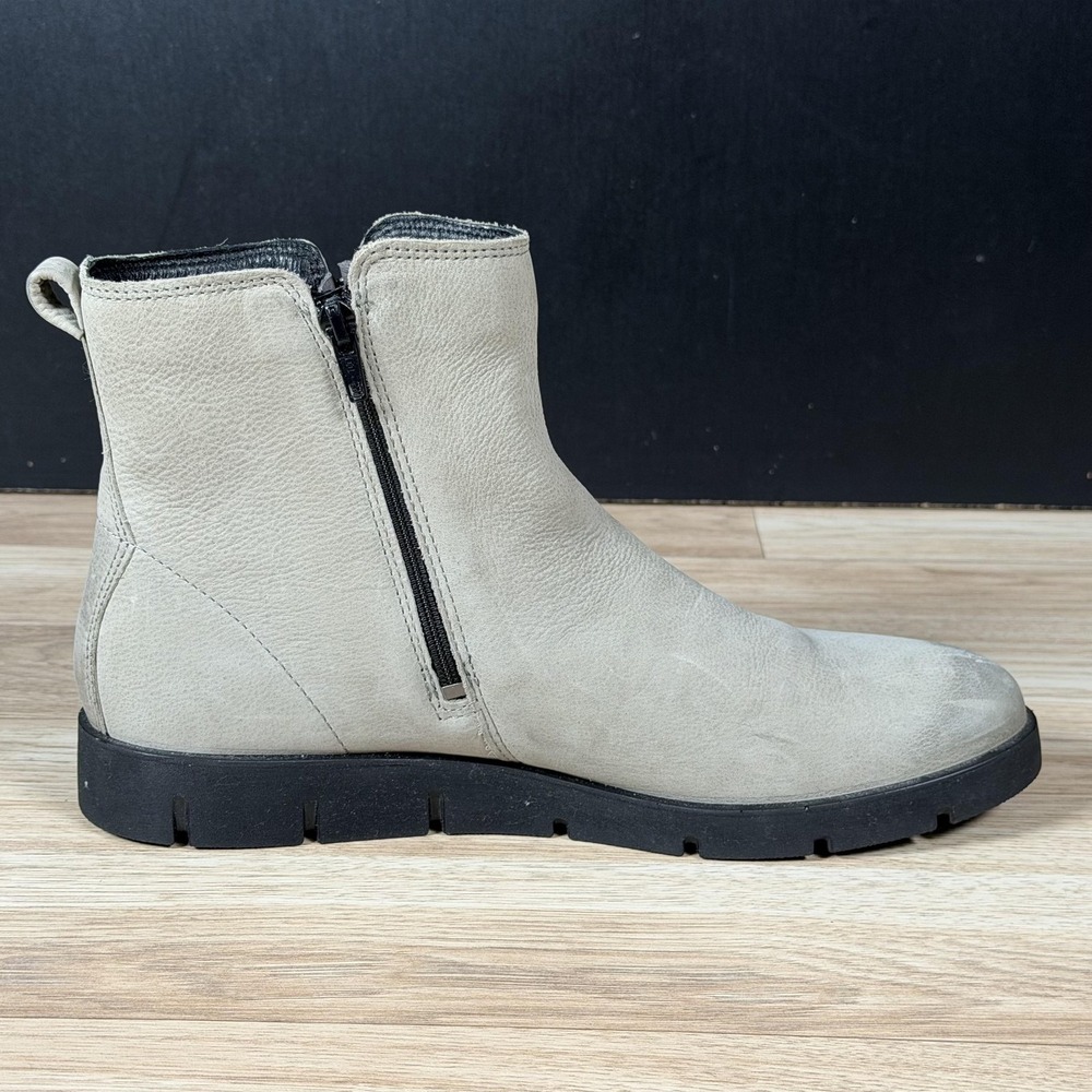 ECCO Bella Boots Womens Size 11 11.5 Gray Leather Ankle Side Zip Booties - Picture 5 of 14